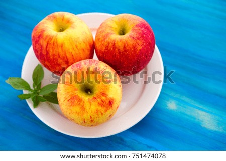 Healthy apple on plate

