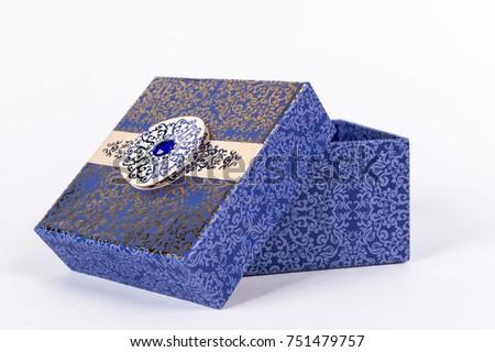 Blue laced gift box