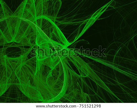 Monochrome abstract fractal illustration. Green toned background. Design element for book covers, presentations layouts, title and page backgrounds. Digital collage. Raster clip art.