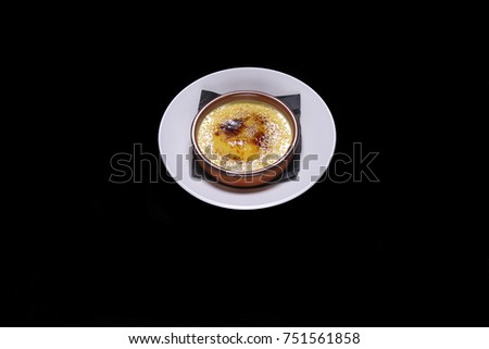 catalan cream on a round dish