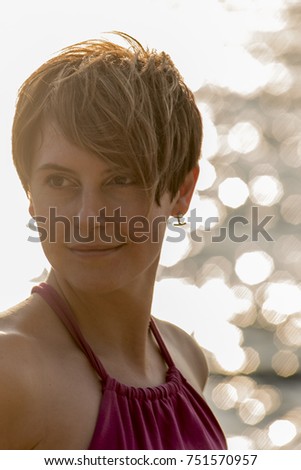 portrait of woman on the beach