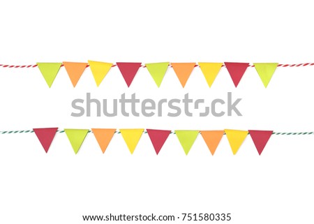 Thanksgiving bunting paper cut on white background - isolated