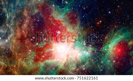 Stars, dust and gas nebula in a far galaxy. Elements of this image furnished by NASA.