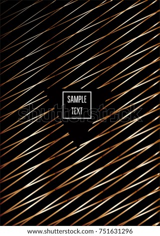Gold, Silver or Copper Minimal Cover Template. Cool Luxury Premium VIP Rich Decoration. Jewelry Ads Poster Design. Festive Sparkling New Year Party or Christmas Celebration Background. Halftone Cover.