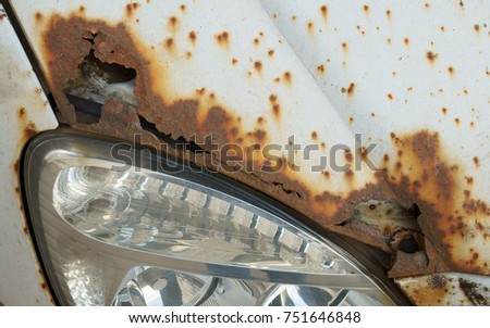 Car corrosion close up