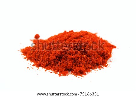 the spice Paprika isolated on white