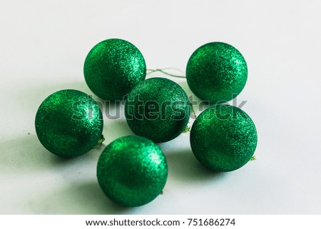 Christmas and New Year background with decorative balls for Christmas tree 