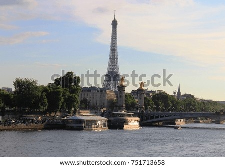 Alexander III Bridge with the Eiffel Tower in background, Paris