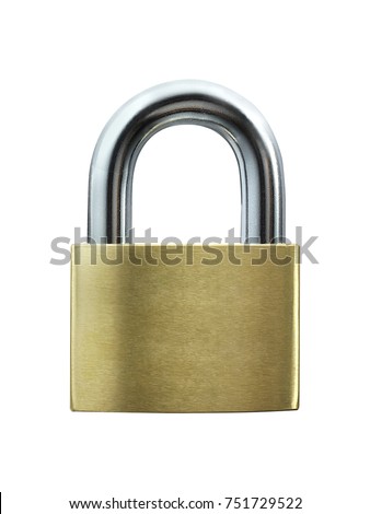 Lock on white background Royalty-Free Stock Photo #751729522