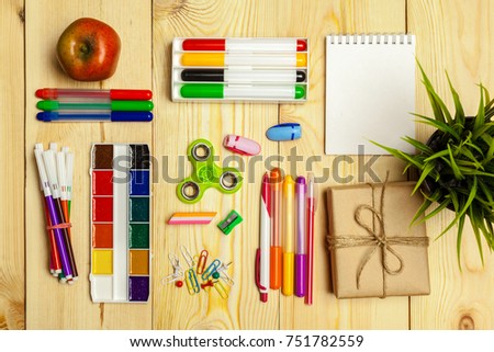 Different school supplies