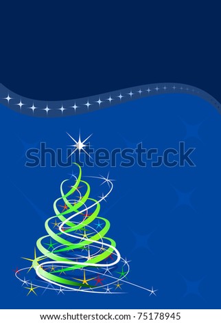 Christmas card. Celebration background with tree and place for your text.