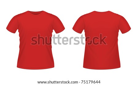 Vector illustration of red men's T-shirt isolated