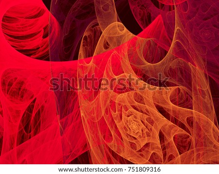 Abstract fractal illustration. Red toned background. Design element for book covers, presentations layouts. Digital collage. Raster clip art.
