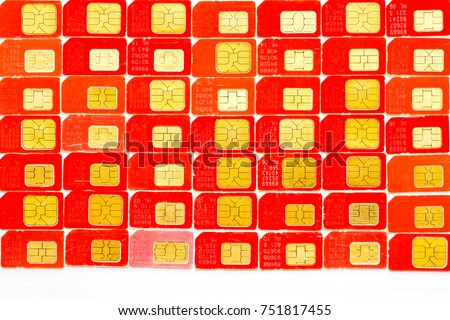 Many red SIM card backgrounds have expired and are being collected for recycling.