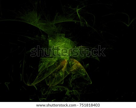 Abstract fractal illustration. Green toned background. Design element for book covers, presentations layouts. Digital collage. Raster clip art.