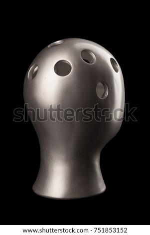 Vase statuette silhouette of human head with holes for flowers