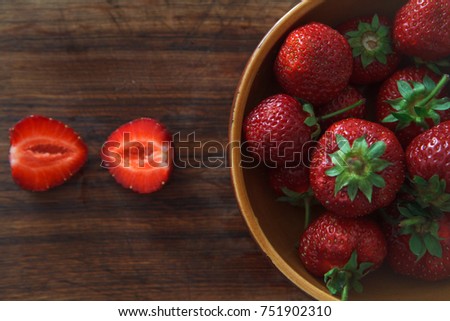 Freshness of summer strawberry 