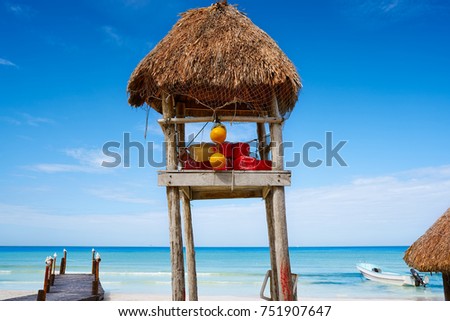 Holbox tropical Island beach in Quintana Roo of Mexico