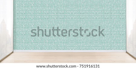 empty room interior design, green stone wall for home, hotel, office