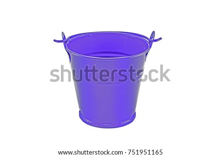 purple bucket on white background.