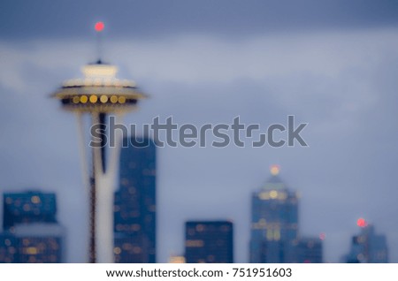 Abstract Blurred Cityscape of Seattle