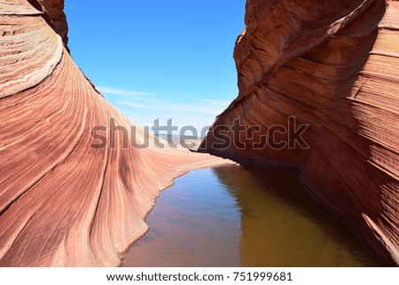 The Wave sandstone layers in the Arizona desert. Royalty-Free Stock Photo #751999681