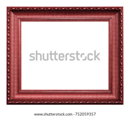 Antique red frame isolated on the white background