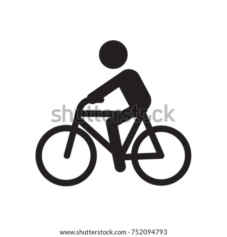 Man Ride A Bike Icon Vector