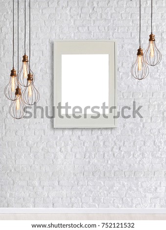 empty room interior design modern lamp, brick wall for home, hotel, office
