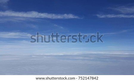 Blue sky with cloudy that take picture from airplane