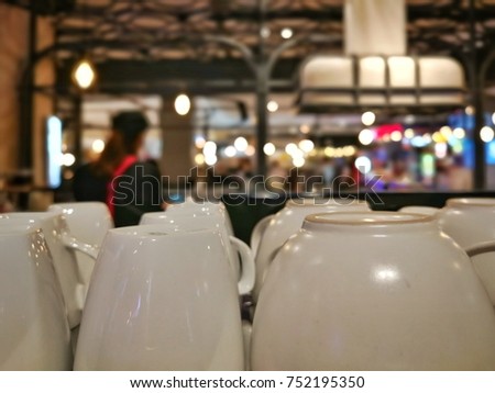cup at cafe at store Bangkok,Thailand