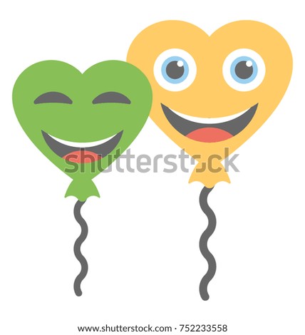 
Heart shaped smiling balloons
