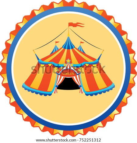 Vector colored clip art with striped circus tent