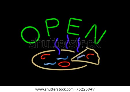 Neon Pizza Open Sign