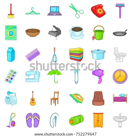 Whisk icons set. Cartoon style of 36 whisk vector icons for web isolated on white background