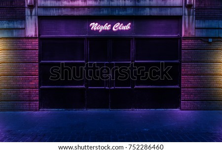 Night Club by night with lights