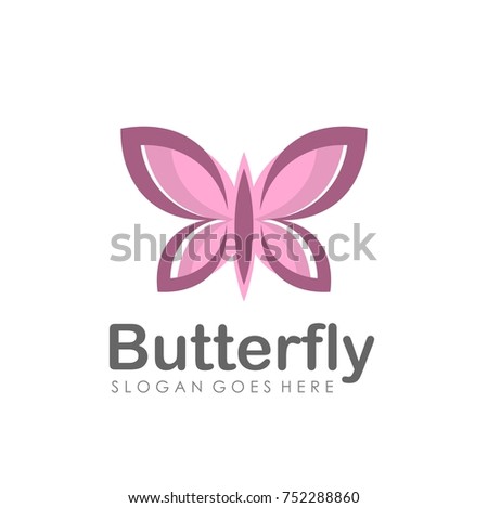 Abstract Butterfly illustration  logo design  template vector