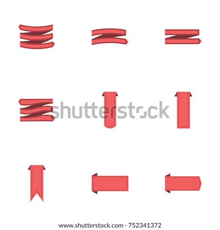 Red ribbon vector collection set