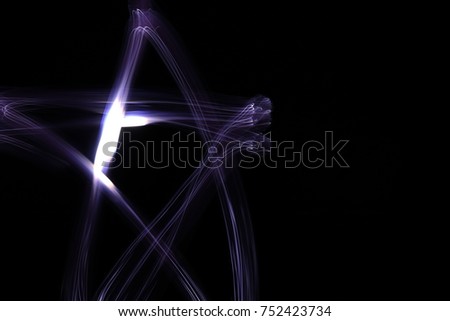 Star written with a flashlight