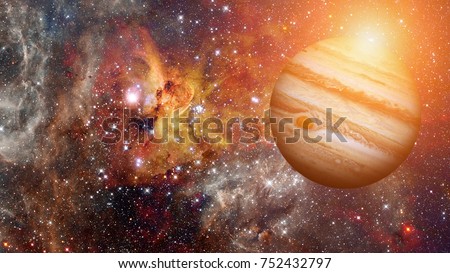 Planet Jupiter. Elements of this image furnished by NASA Royalty-Free Stock Photo #752432797