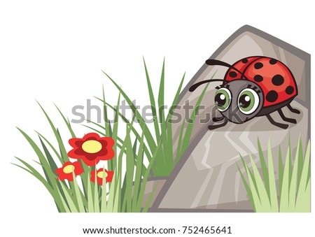 Ladybug corner design illustration