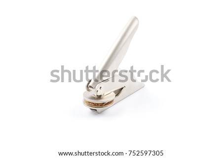 Common seal ,office stamp isolated on white.