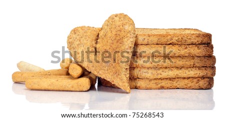 different kind of brown bread on a white background