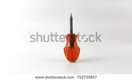 flat screwdriver on white isolated background.