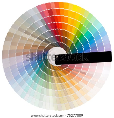 Colorful circle swatch with facade colors isolated with clipping path