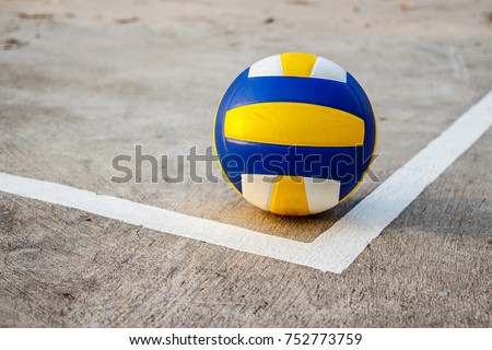volleyball near the white line Royalty-Free Stock Photo #752773759