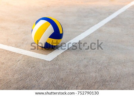 Volleyball near the white line Royalty-Free Stock Photo #752790130