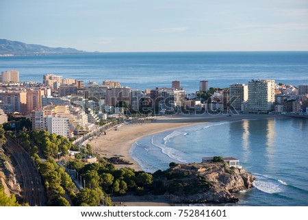 The coast of Oropesa del Mar on the Costa Azahar, Spain Royalty-Free Stock Photo #752841601