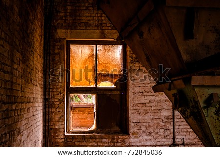 The window of an abandoned factory