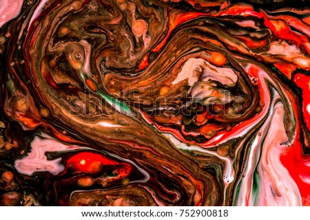 Abstract of color reaction between milk and color pigment- green and red